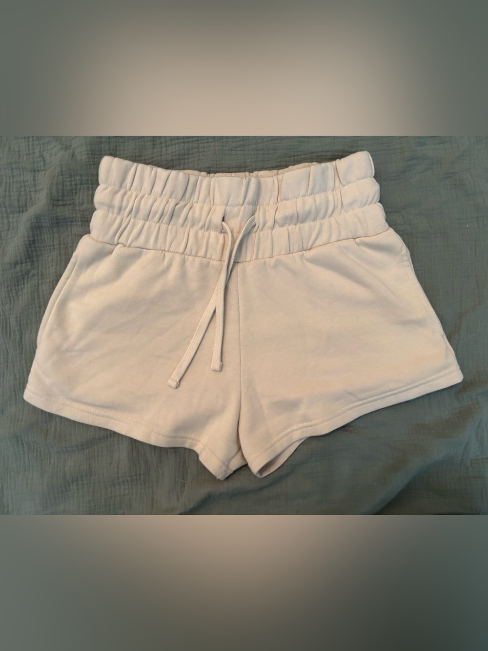 Relaxx Basic is Beautiful Women’s High Waist Drawstring Lounge Shorts Cream